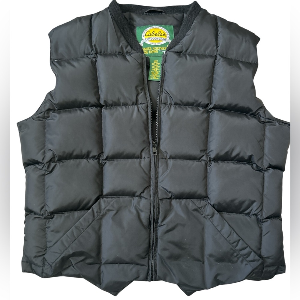 Cabela’s Premier Northern Goose Down Black Vest Size Large Gorpcore